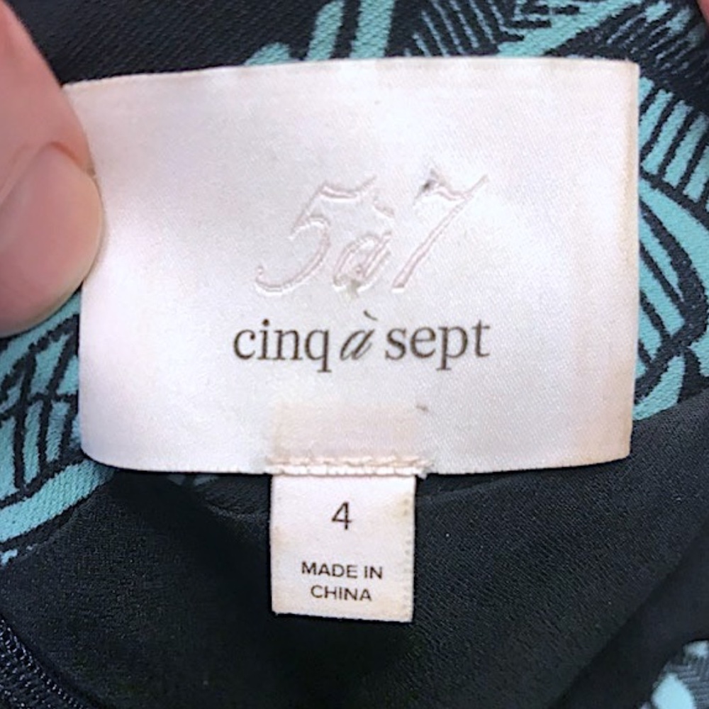 CINQ A SEPT "Bia" Crewneck Side-Tie Palm Print Dress NWOT/sz 4 - Picture 13 of 14